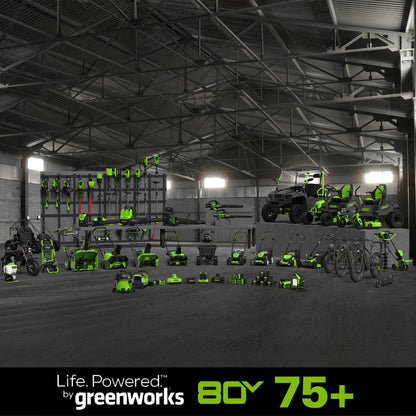 Greenworks 80V 18" Brushless Cordless Chainsaw (Great for Tree Felling, Limbing, Pruning, and Firewood) / 75+ Compatible Tools), Tool Only, Black & Green
