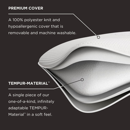 Tempur-Pedic Memory Foam Symphony Pillow Luxury Soft Feel, Standard, White
