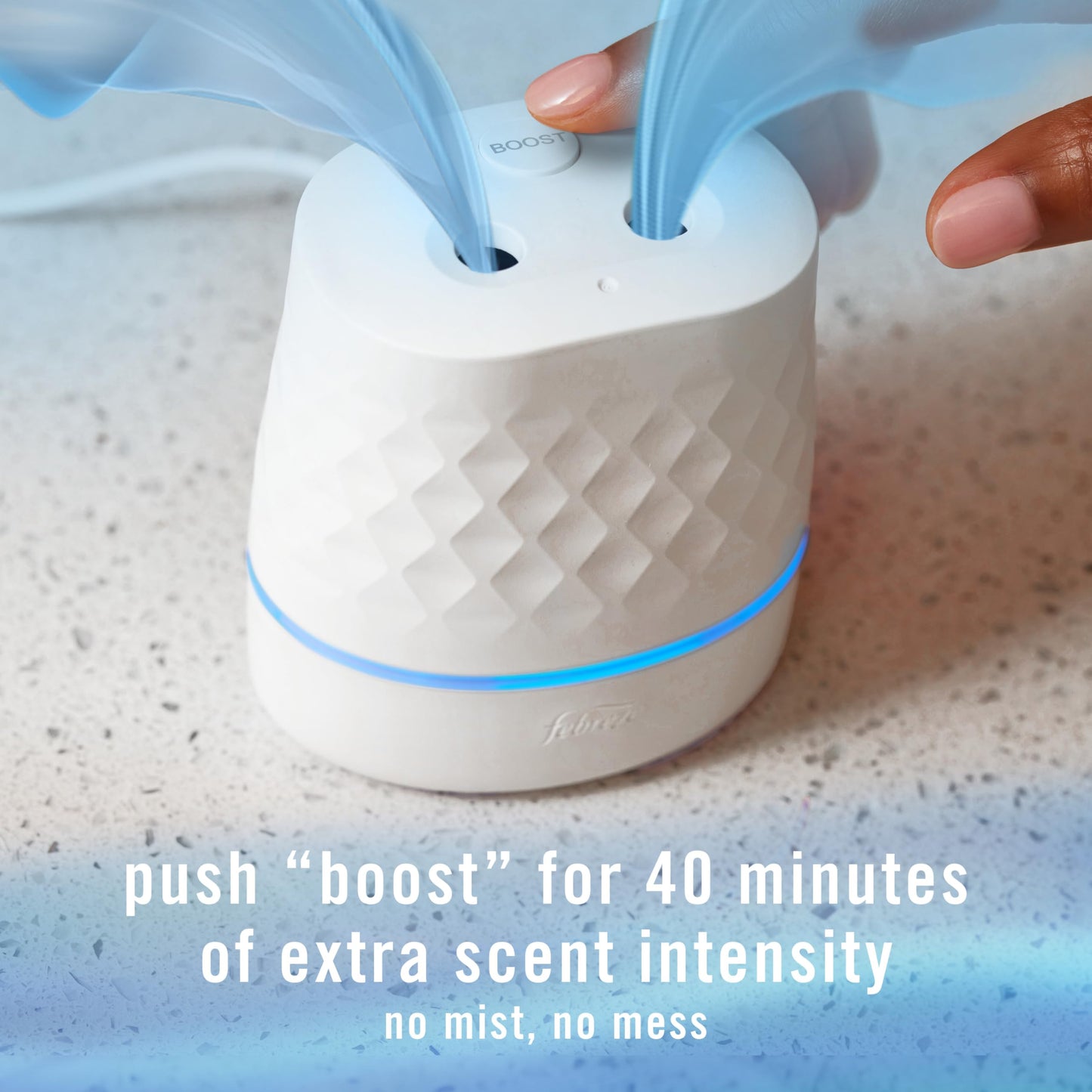 Febreze Plug Scent Booster Starter Kit, Oil Diffuser, Air Freshener Plug in, Continuous Scent Device + 2 Gain Original Refills