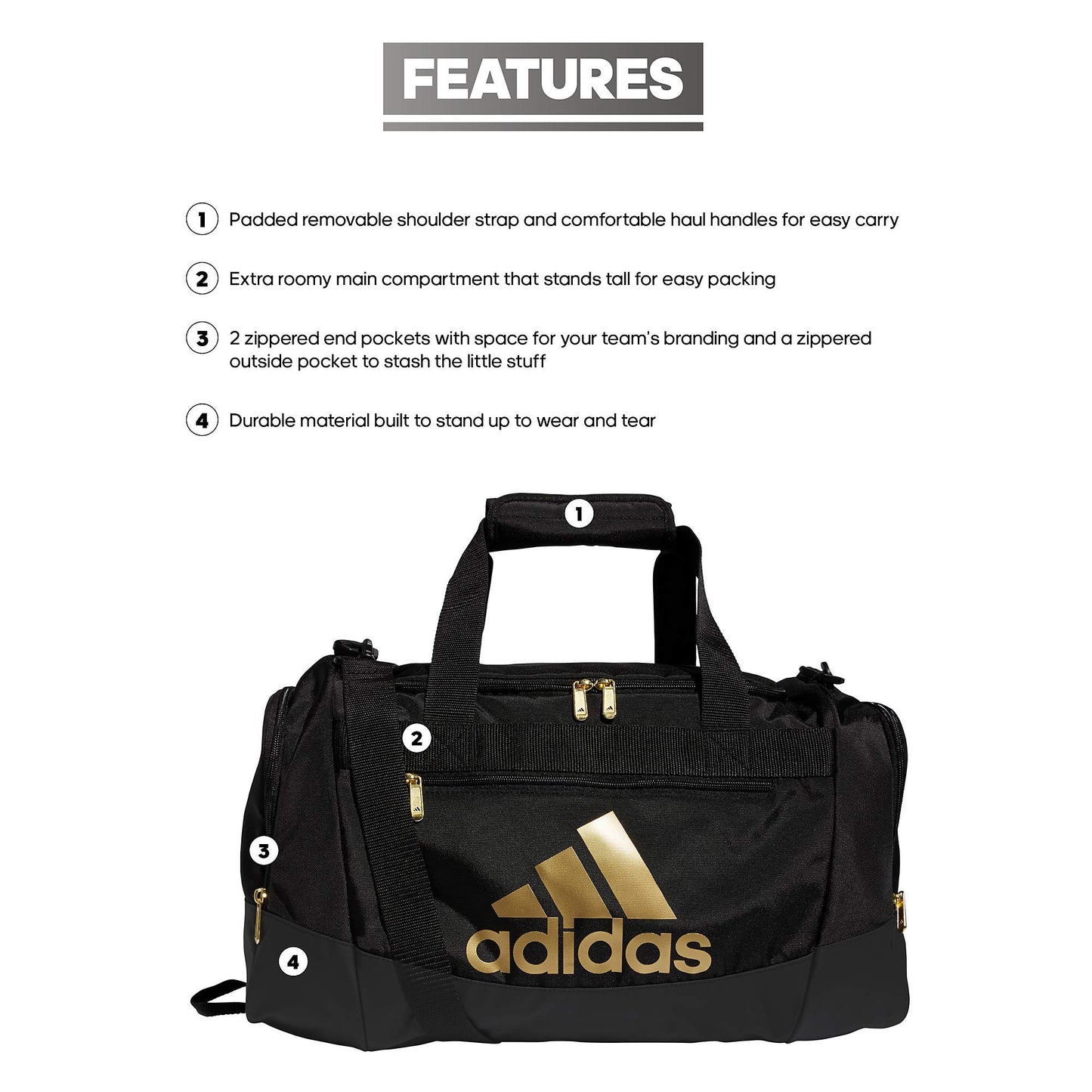 adidas Unisex Defender 4.0 Gym Duffel Bag for Men and Women