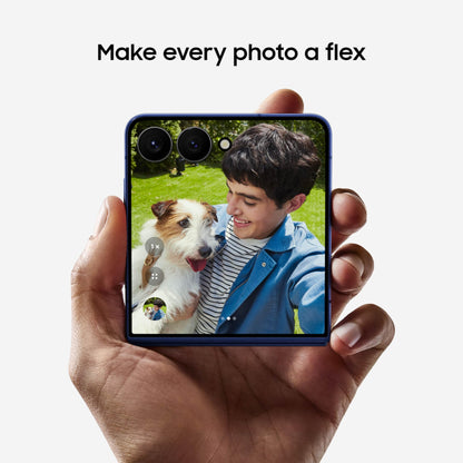 Samsung Galaxy Z Flip7 Cell Phone + Gift Card, 512GB AI Smartphone, Unlocked Android, Long Battery Life, 2025, US 1 Yr Manufacturer Warranty, Blue Shadow