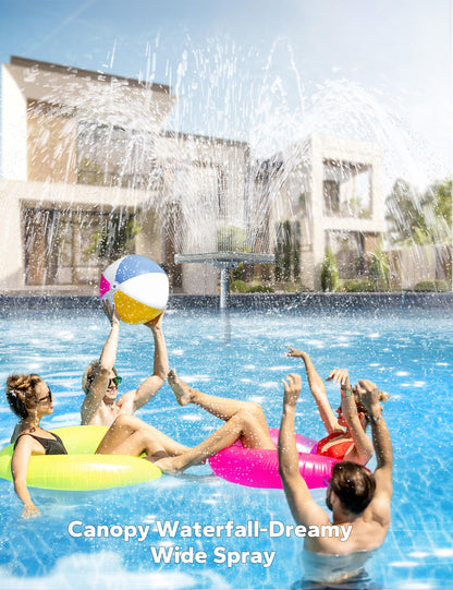 Pool Fountains for Above and In-ground Pools, Adjustable Whale Tail Waterfall Wide Width Pool Sprinkler Fountain for Relaxation & Cooling 10-20 Degrees, Swimming Pool SPA Accessories