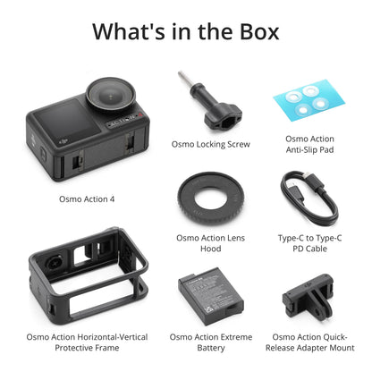DJI Osmo Action 4 Essential Combo, 4K/120fps Waterproof Action Camera with a 1/1.3-Inch Sensor, Stunning Low-Light Imaging,10-bit & D-Log M Color Performance, Long-Lasting 160 Mins, Outdoor Camera