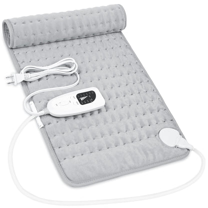 Heating Pad,Electric Heating Pads for Back,Neck,Abdomen,Mothers Day Gift,Moist Heating Pad for Shoulder,Knee,Arms and Legs,Dry/Moist Heat & Auto Shut Off,Birthday Gifts for Men(Light Gray, 24''×12'')