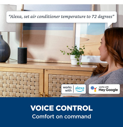 GE AWCS12WWA Window Air Conditioner, Wi-Fi Enabled, Energy-Efficient Cooling for Large Rooms up to 550 sq ft, Easy Install Kit, Control Using Remote or Smartphone App, New 12,000 BTU, White