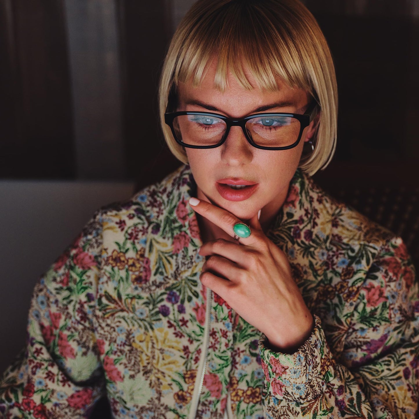 Amazon Echo Frames (newest model), Smart glasses with Alexa+ Early Access, Rectangle frames in Classic Black with blue light filtering lenses