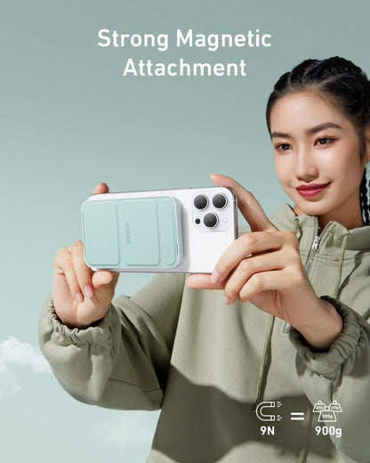 Anker 622 Magnetic Battery (MagGo), 5,000mAh Foldable Magnetic Wireless Portable Charger with Stand and USB-C Port (On The Side), Magsafe-Compatible for iPhone 16/15/14/13 Series