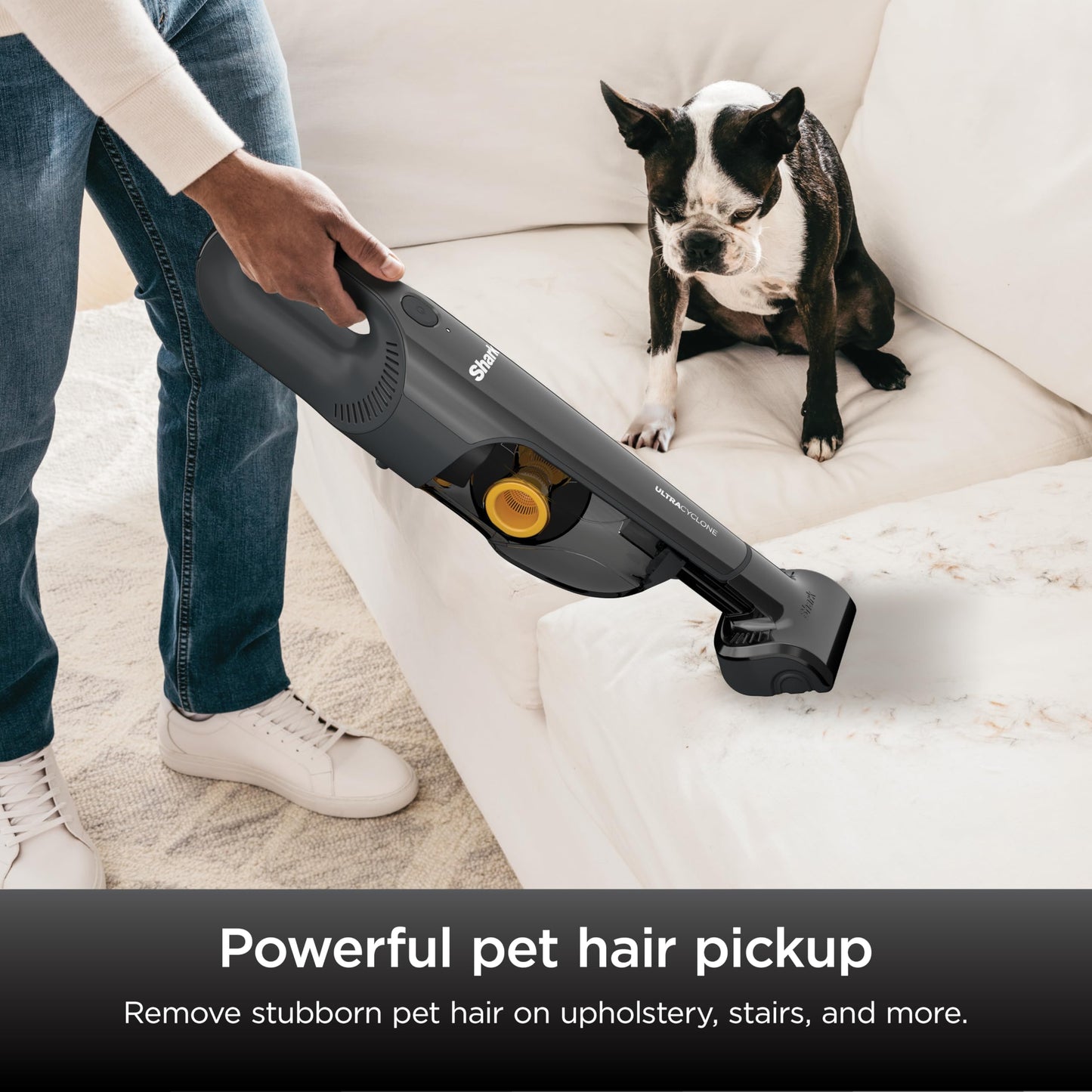 Shark UltraCyclone Pet Pro Plus Cordless Hand Vacuum, Powerful Suction, Handheld Vacuum for Car & Home, Pet Power Brush, Crevice Tool, Scrubbing Brush, XL Dust Cup, Black, CH951