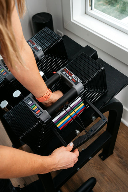 PowerBlock Elite EXP Adjustable Dumbbells, Sold in Pairs, Stage 1, 5-50 lb. Dumbbells, Durable Steel Build, Innovative Workout Equipment, All-in-One Dumbbells, Expandable with Expansion Kits