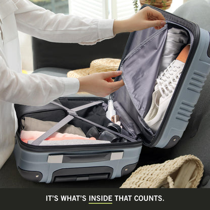 Kenneth Cole REACTION Out of Bounds Lightweight Hardshell 4-Wheel Spinner Luggage, Granite Blue, 28-Inch Checked