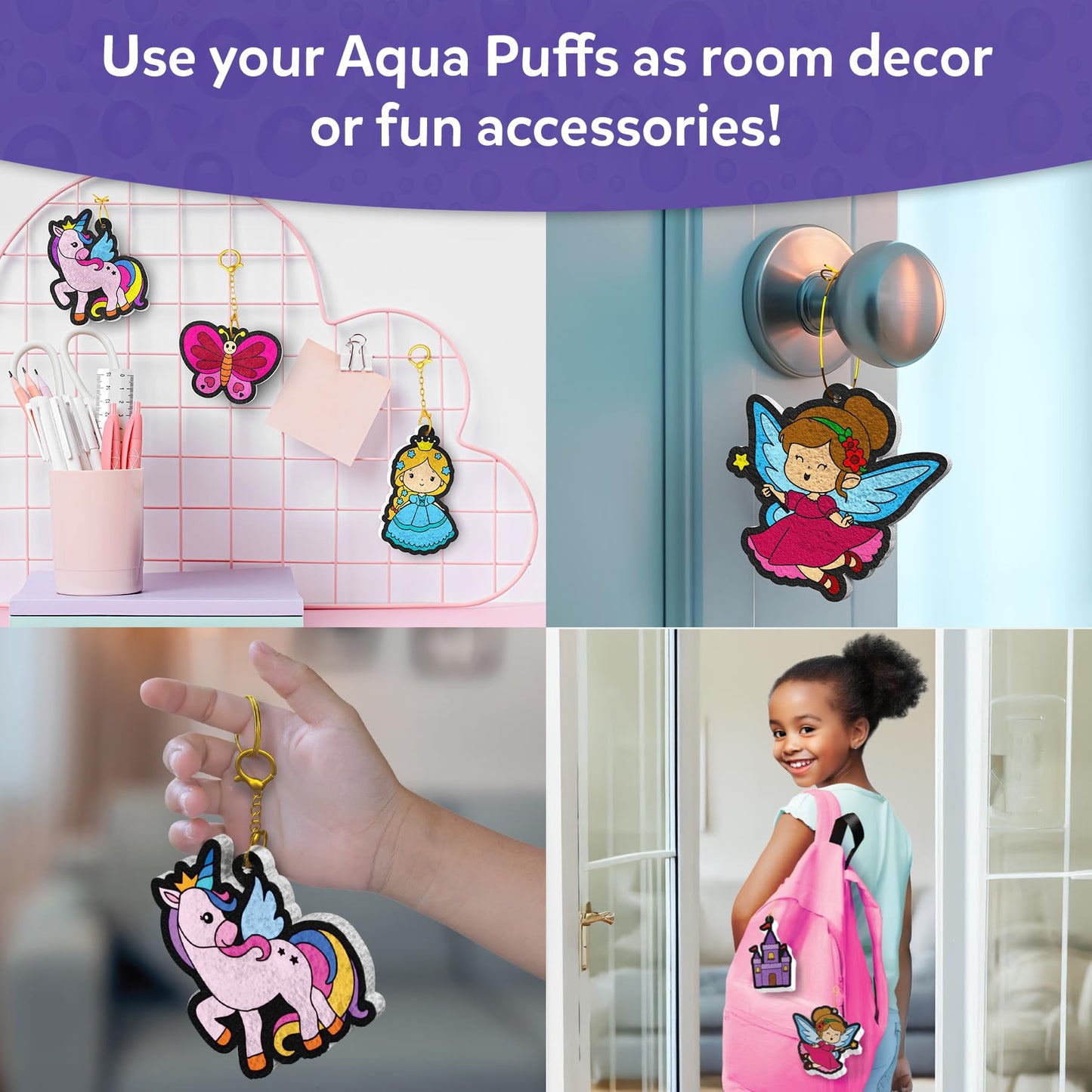 Skillmatics Aqua Puffs - 3D Art Kit, Princesses & Unicorns, Easter Basket Stuffers, Mess-Free Paint by Number Craft, DIY & Inflate Activity, Creative Gift for Girls & Boys Ages 4, 5, 6, 7, 8, 9, 10