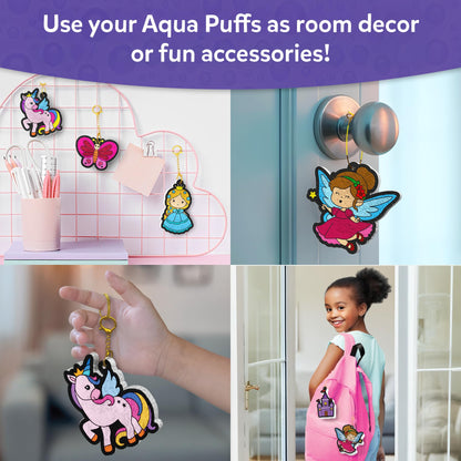 Skillmatics Aqua Puffs - 3D Art Kit, Princesses & Unicorns, Easter Basket Stuffers, Mess-Free Paint by Number Craft, DIY & Inflate Activity, Creative Gift for Girls & Boys Ages 4, 5, 6, 7, 8, 9, 10