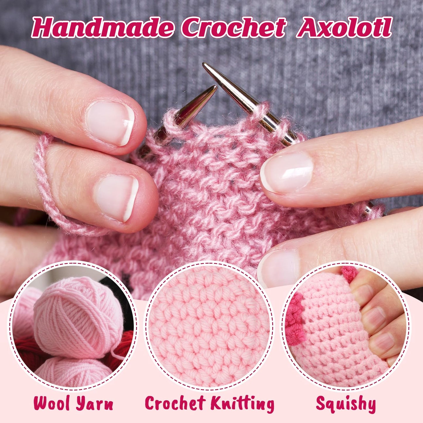 WEYON Teen Girl Gifts Trendy Stuff, Crochet Axolotl Daughter Gift from Mom for Birthday, Christmas, Valentines, Easter Basket Stuffers for Tweens Kids