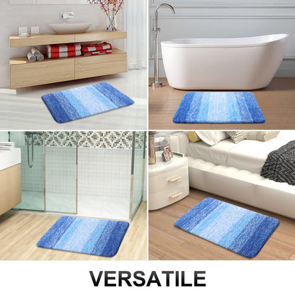 OLANLY Bathroom Runner Rugs 59x20, Extra Soft Absorbent Microfiber Bath Rugs, Rubber Backing, Quick Dry, Washable Bath Mats for Bathroom Floor, Tub and Shower, Home Decor Accessories, Light Royal Blue