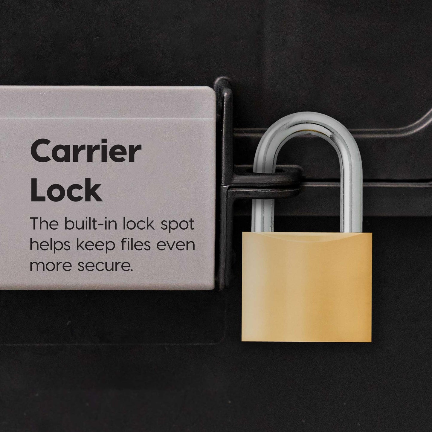 IRIS USA File Box with Lid File Organizer for Letter File w/ Organizer-Lid, Plastic Mobile Filing Organizer, Water Resistant Document Box, Portable File Box with Handle, Secure Buckle, Lockable, Black