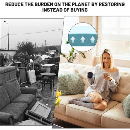 Foamagic Couch Cushion Support, Sofa Cushion Support for Sagging Couch Seat, 20x20x3.15in, Couch Replacement Insert, High Density Foam Furniture Seat Sagging Repair, Trapezoid 40D, Blue Set of 3