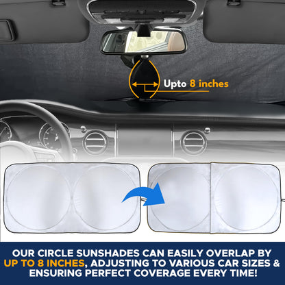 EcoNour Car Shade Front Windshield | Windshield Dash Protector for Maximum UV Rays and Sun Heat Protection | Sun Visor Car Interior Accessory for Cooler Interior | Large (64 x 34 inches)