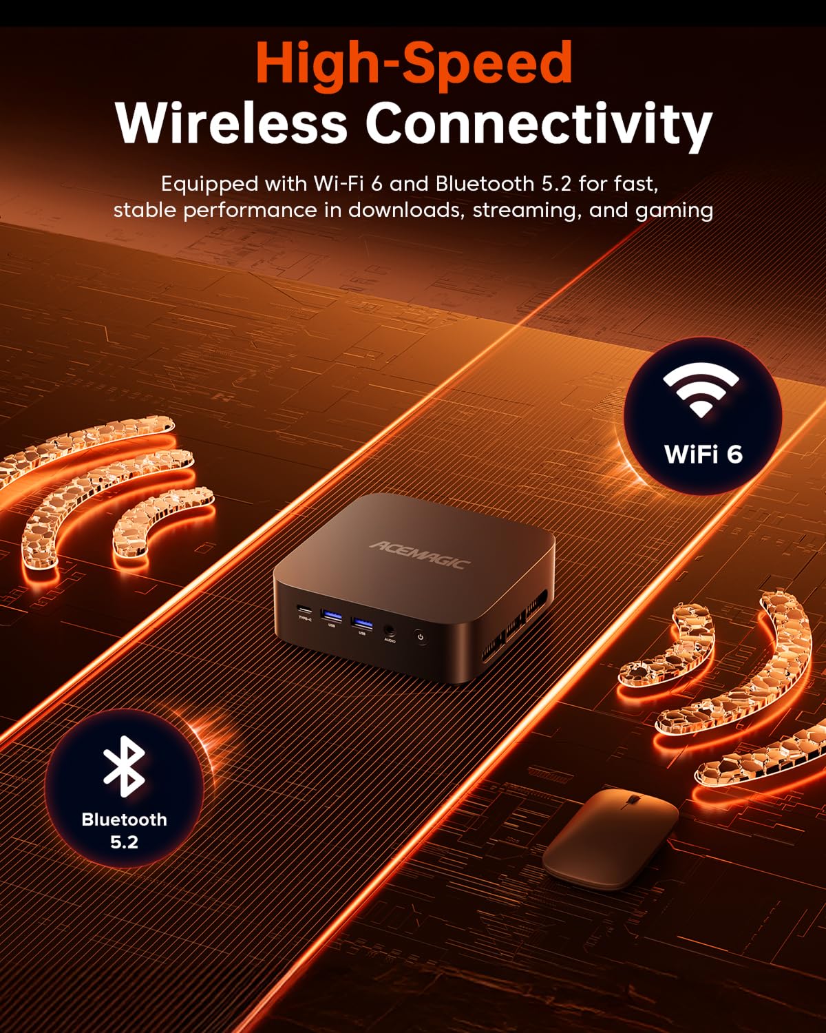 ACEMAGICIAN Kron Mini K1 Mini PC, Ryzen 7 5700U, 32GB DDR4 512GB SSD Mini Computers (8C/16T, up to 4.3Ghz),4K Triple Display Desktop WiFi6/Bluetooth, Compact Silent PC for Light Gaming, Office, Design