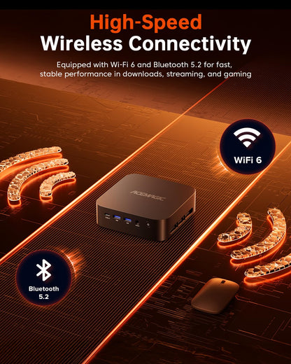 ACEMAGICIAN Kron Mini K1 Mini PC, Ryzen 7 5700U, 32GB DDR4 512GB SSD Mini Computers (8C/16T, up to 4.3Ghz),4K Triple Display Desktop WiFi6/Bluetooth, Compact Silent PC for Light Gaming, Office, Design