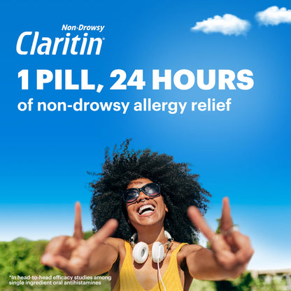 Claritin Allergy Medicine for Adults, 24-Hour Non-Drowsy Loratadine 10mg Pills, Antihistamine, 100 Tablets