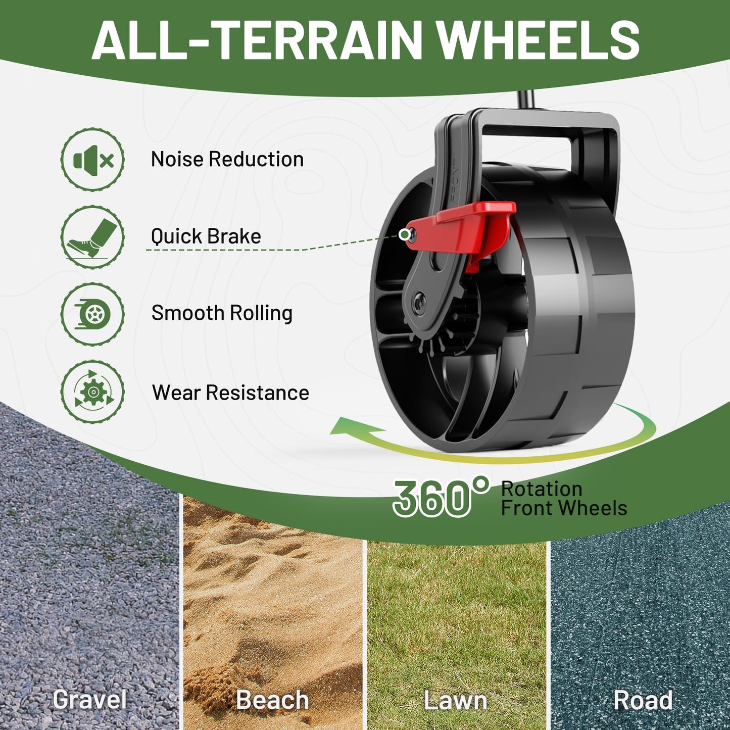 TIMBER RIDGE 400L Large Capacity Folding Double Decker Wagon with Brakes, 54" Extra Long Extender Wagon Cart, 450lbs Heavy Duty Collapsible Cart, All-Terrain Big Wheels for Camping, Sports, Shopping