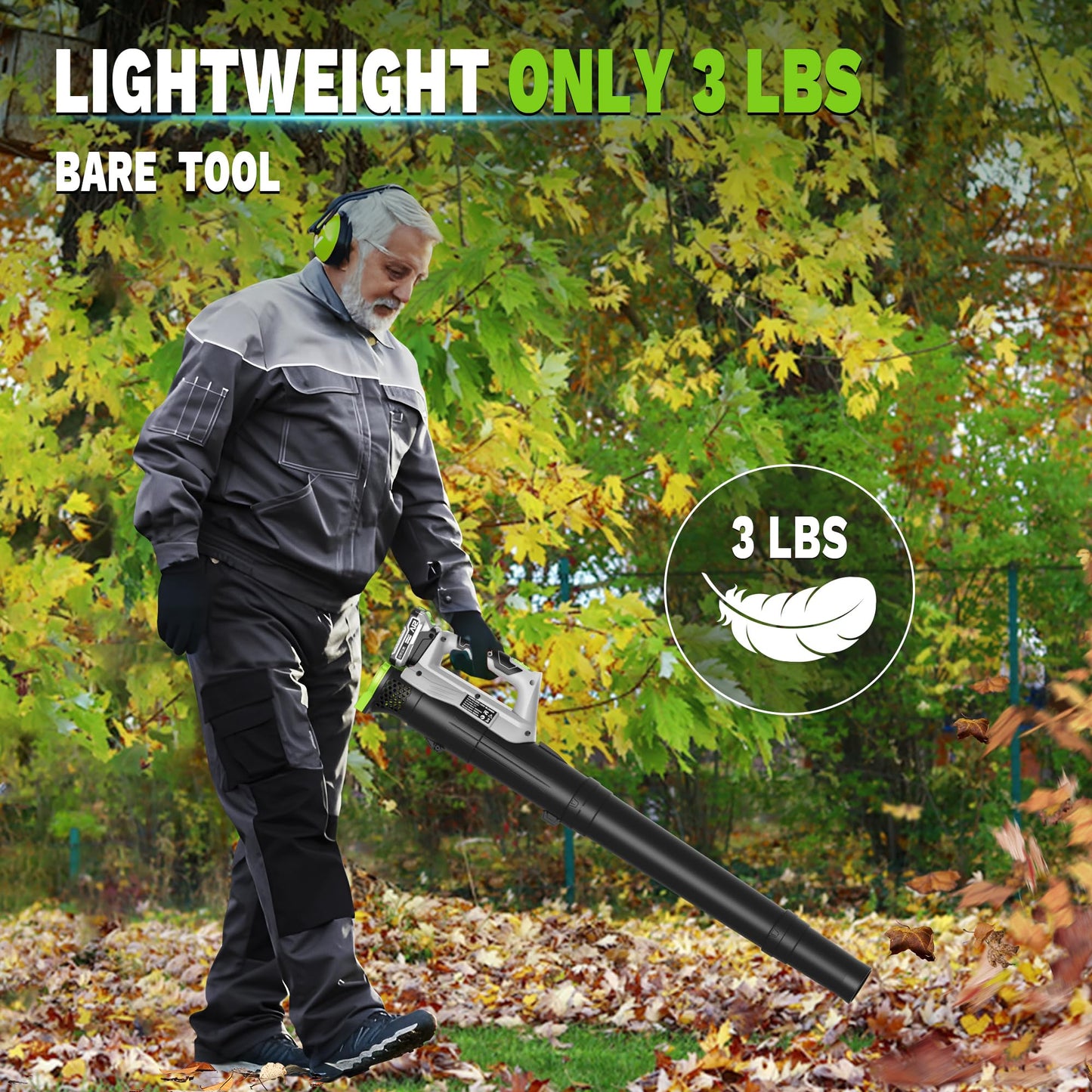 Leaf Blower Cordless with Battery and Fast Charger 21V Lightweight Electric Leaf Blower, Portable Handhold Battery Powered Blowers for Lawn Care, Patio Cleaning, Blowing Leaves and Dust