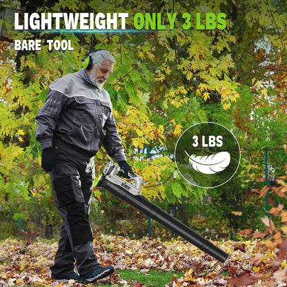 Leaf Blower Cordless with Battery and Fast Charger 21V Lightweight Electric Leaf Blower, Portable Handhold Battery Powered Blowers for Lawn Care, Patio Cleaning, Blowing Leaves and Dust