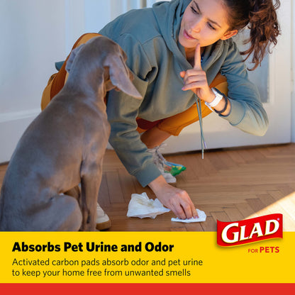 Glad for Pets Black Charcoal Puppy Pads 23" x 23" AllinOne Puppy Potty Training Pads That ABSORB & NEUTRALIZE Urine Instantly New & Improved Quality Puppy Pee Pads, (Pack of 1, 100 Count Total)
