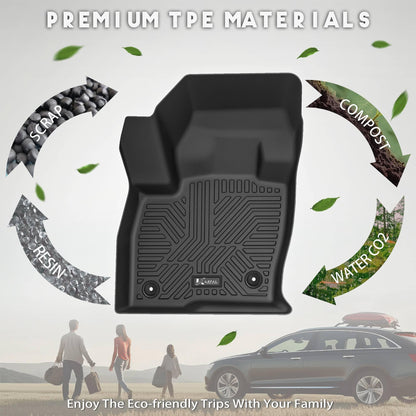 KARPAL Floor Mats Cargo Liner Fit for 2015-2024 Ford Edge, Front & 2nd Row & Cargo Liners, TPE Material All Weather Protection Car Mats for Edge SE, SEL, SEL Plus, Titanium, Sport, ST, ST-Line