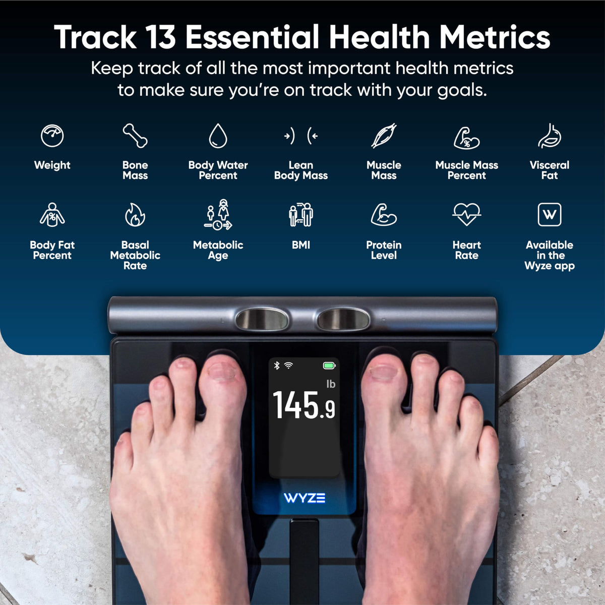 Wyze Scale Ultra BodyScan Smart Scale with Handle – Wi-Fi & Bluetooth Body Composition Scale for Weight, BMI, Body Fat, Muscle Mass, and Segmental Measurement, Black