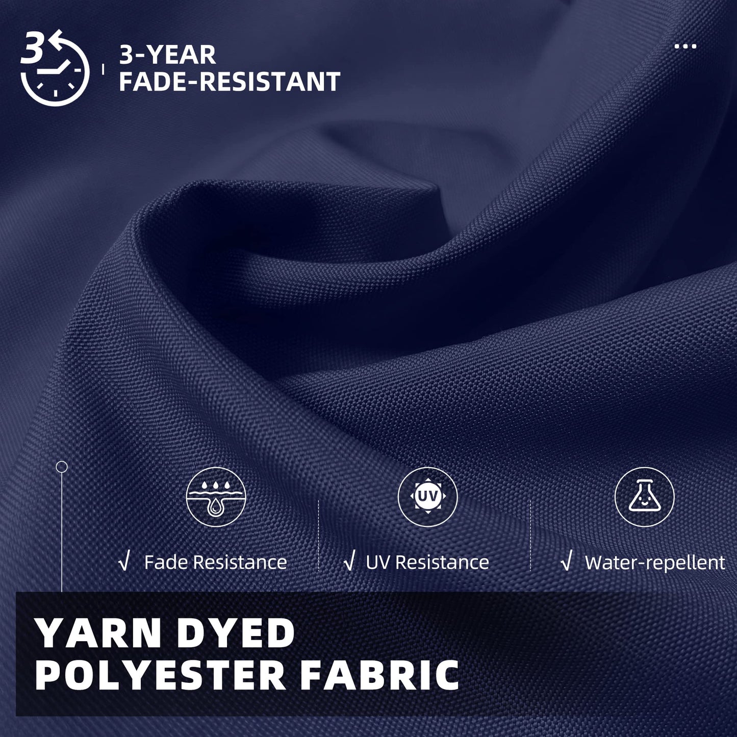 PURPLE LEAF 10' X 13' Patio Umbrella Outdoor Cantilever Rectangle Umbrella Aluminum Offset Umbrella with 360-degree Rotation for Garden Deck Pool Patio, Navy Blue