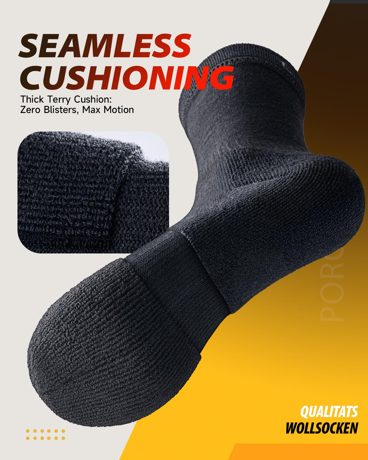 RUIXUE Merino Wool Hiking Socks for Men Women | OEKO-TEX & GRS Certified | Seamless Toe, Terry Cushioned, Odor-Resistant, Breathable Soft Stretch Thermal Warm Boot Sock - 3 Pairs,L