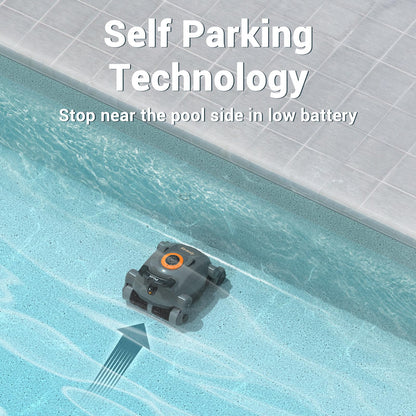 Gosvor Pivot Cordless Robotic Cleaner,Wall Climbing,Extended Battery Life,Self-Parking,Automatic Pool Vacuum for Inground Pools up to 1,100 Sq.ft,Gray