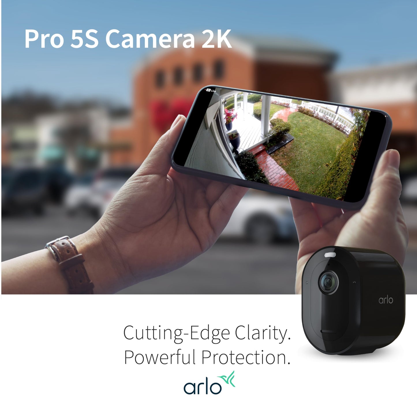 Arlo Pro 5S Spotlight Security Camera 2K HDR | Outdoor | Wireless | Dual-Band Wi-Fi Connects to The Strongest Network | 12X Zoom, 2-Way Audio, Color Night Vision, Live Stream Black (Black, 2 Cameras)