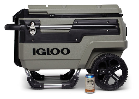 Igloo Premium Trailmate Wheeled Coolers 70 QT, Insulated Portable Cooler with Heavy Duty Wheels, 112 Can Capacity, Leak-Proof Rolling Cooler