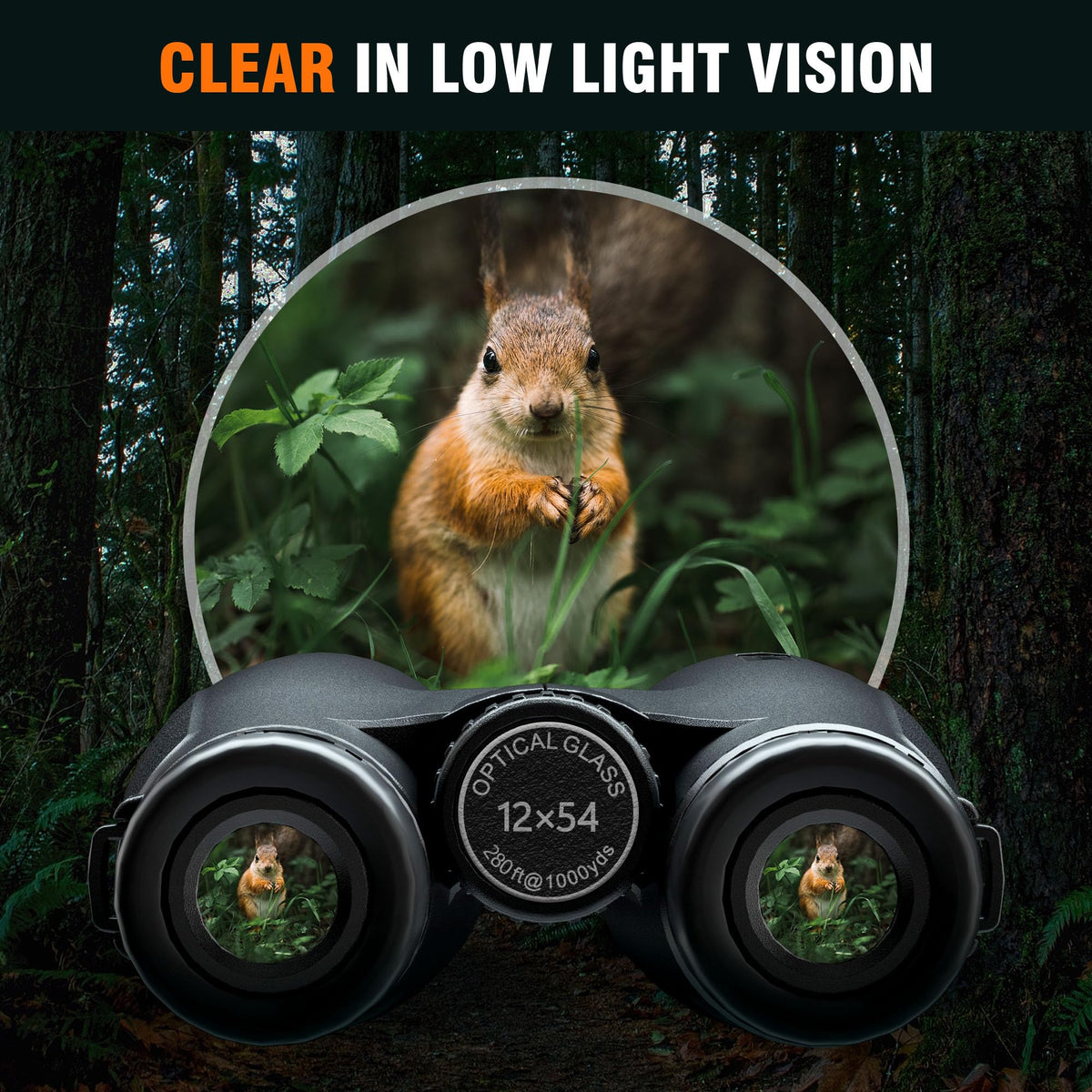 12x54 HD Binoculars for Adults High Powered - Large View BAK4 Prism Binoculars with Clear Low Light Vision - Lightweight Waterproof Binocular for Bird Watching Cruise Travel Hiking Concert Stargazing