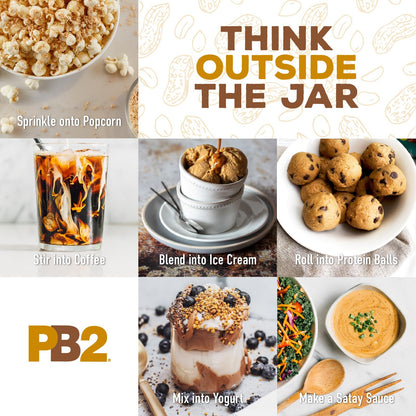 PB2 Pure Peanut Butter Powder - [2 lb/32 oz Jar] - No Added Sugar, No Added Salt, No Added Preservatives - 100% All Natural Roasted Peanuts - 6g of Plant-Based Protein