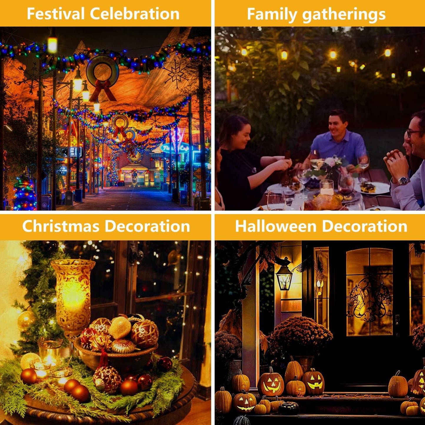 aobthurn Flame Light Bulbs, 4 Modes LED Flame Effect Light Bulb, E26 Base Flickering Light Bulb with Gravity Sensor,Flickering Light Bulbs Halloween Decor(4 Pack)