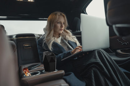 Ginsco Car Trash Can Cup Holder, 2 Pack Mini Trash Can with Lid, Car Accessories for Interior, Leakproof Small Trash Cup for Home with Additional 2 ABS Hooks and 90pcs Trash Bags Black