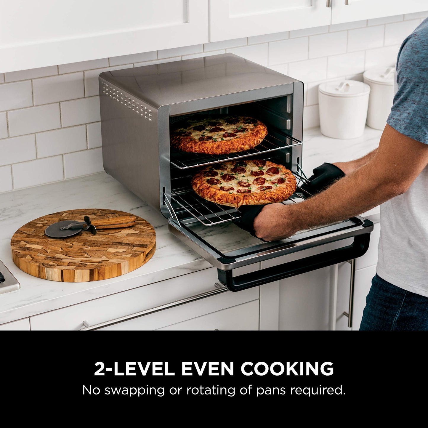 Ninja Air Fryer & Toaster Oven | Foodi Series, XL Pro Air Oven Kitchen Countertop Convection | 10-in-1 Functions | Fits a 5-lb Chicken & Sheet Pan of Vegetables | 1800 Watts | Stainless Steel | DT201