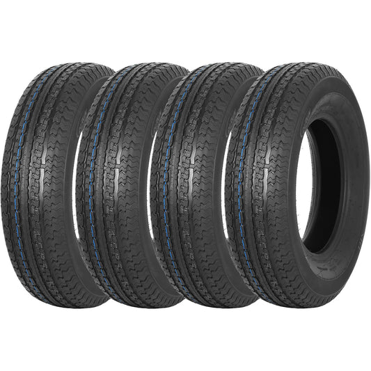 Durun Set of 4 Heavy Duty Trailer Tires ST205/75R15 205 75 15 10-Ply Load Range E, 205 75R15 ST 205/75/15, 111/106N