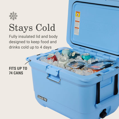 Coleman Pro 45qt Ultra-Light Premium Hard Cooler, Extra-Thick Insulation Keeps Ice up to 4 Days, 74-Can Capacity