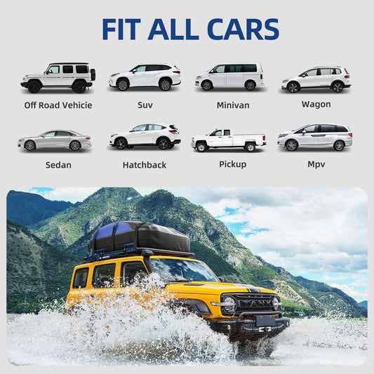 Car Rooftop Cargo Carrier Bag 20 Cubic Feet, 100% Waterproof Roof Bag Top Luggage Carrier for Any Vehicles with/Without Rack Cross Bar, Includes Anti-Slip Mat +4 Door Hooks +Storage Bag +Lock