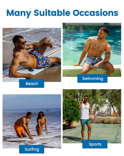 maamgic 2 in 1 Mens Swim Trunks 7 Inch Swim Shorts Swim Suits Board Shorts American Flag