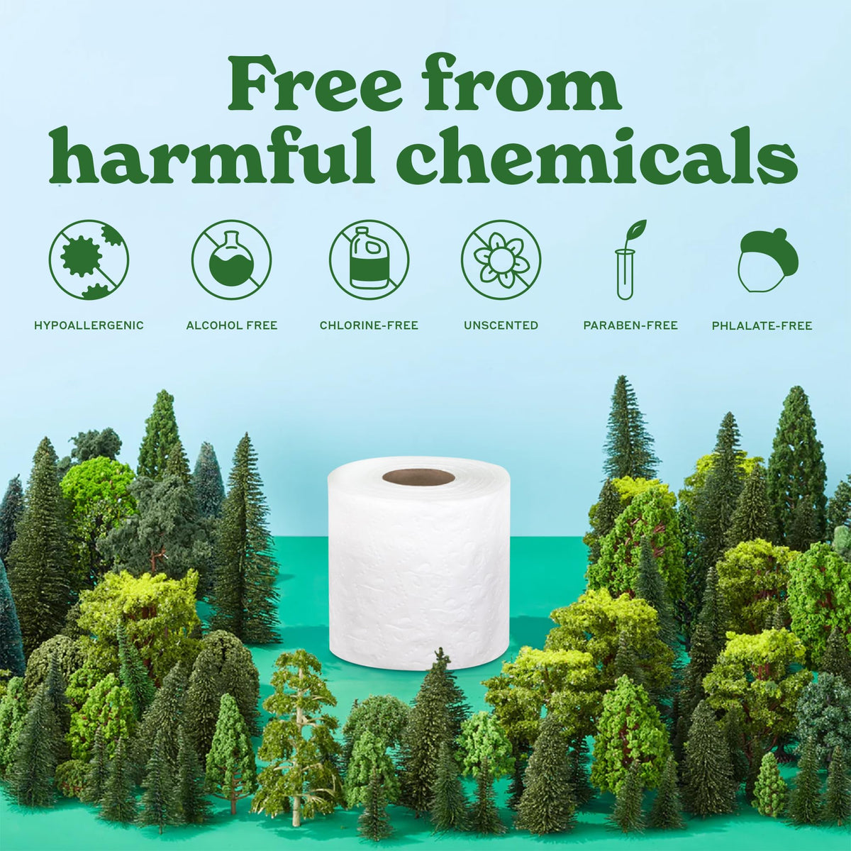 Caboo Tree Free Toilet Paper, Septic Safe Toilet Tissue, Chemical Free, Non Toxic, 2 Ply Bathroom Toilet Paper | Pack of 24 Double Rolls, 300 Sheets Per Roll