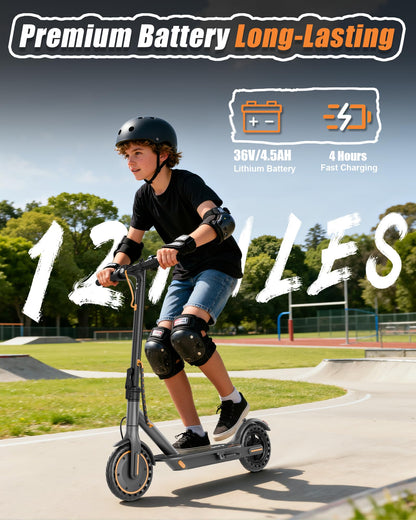 MAXSHOT Electric Scooter Adults & Big Kids, 350W Powerful Motor, Top Speed 16/19MPH, 12/16/19/21Miles Range, 8.5" Solid Tires Folding Commuter Escooter with Dual Suspension for Commuting, APP Control