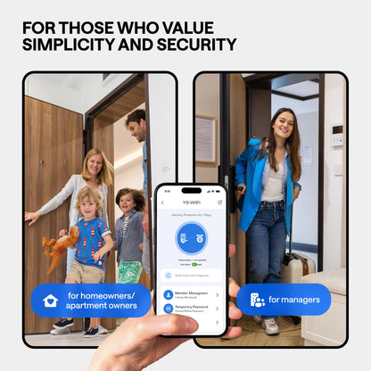 Smart Mortise Lock with WiFi Camera, Installation Kit - Digital Keyless Entry Door Lock Deadbolt with Handle Set - Card, Keypad, Fingerprint, Passcode - Electronic Smart Door Locks for Front Door