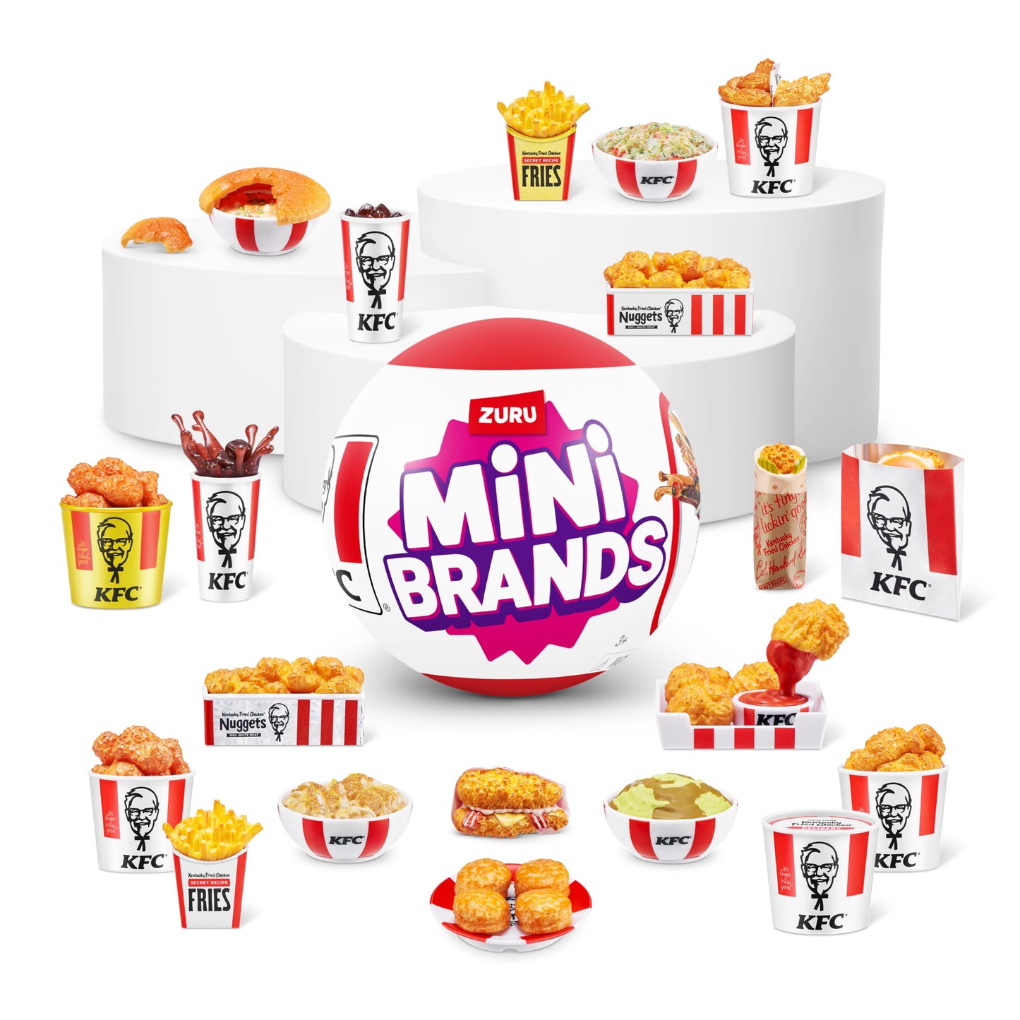 Mini Brands KFC® Series 1 Mystery Capsule by ZURU Real Miniature KFC® Brand Collectible Toy, Capsules of 5 Mystery Miniature KFC® for Girls, Teens, Adults and Collectors