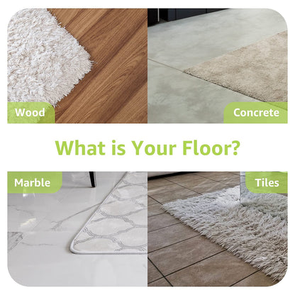 Rabenda 12 Pcs Rug Tape, Non Slip Rug Pads Grippers for Hardwood Floors and Tiles, Reusable Carpet Tape for Area Rugs, Double-Sided Adhesive Rug Stickers Keep Corners Flat (Black)