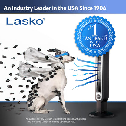 Lasko 12” Utility Fan for Job Site or Home Use, 289 CFM, Pivoting High Velocity Blower Fans, 3 Speeds, 2 Accessory Outlets 120V, Black, U12104